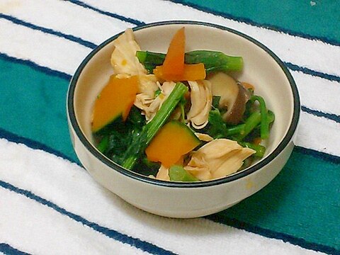 バランスｕｐ　ササミと緑黄色野菜の煮浸し